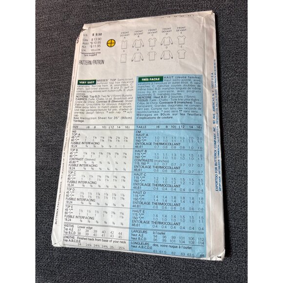 Butterick Classics 6598 Misses Semi-Fitted Blouse Sewing Pattern Size 12-14-16 U - Picture 3 of 5